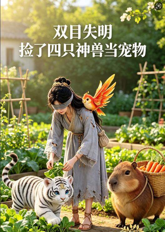 双目失明,捡了四只神兽当宠物